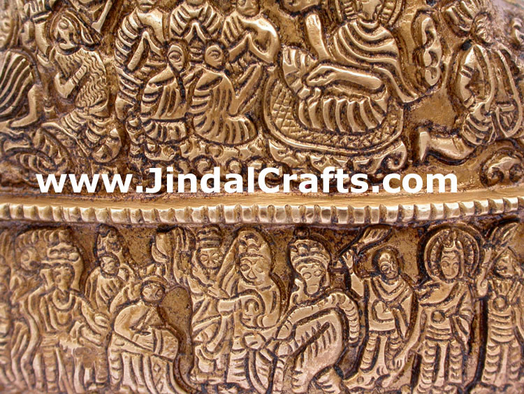 Brass Buddhist Sculpture India Carving Art