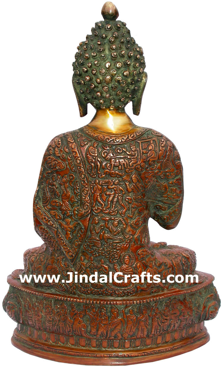 Brass Buddhist Sculpture India Carving Art