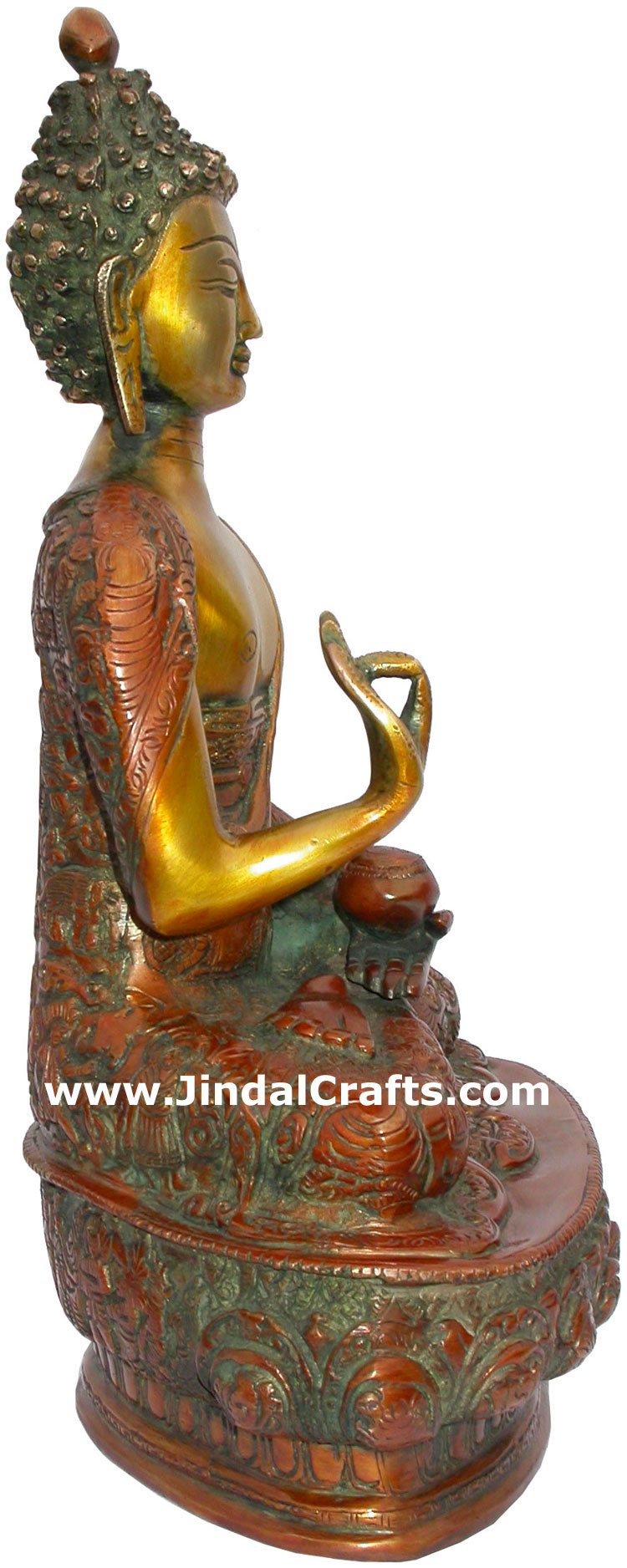 Brass Buddhist Sculpture India Carving Art