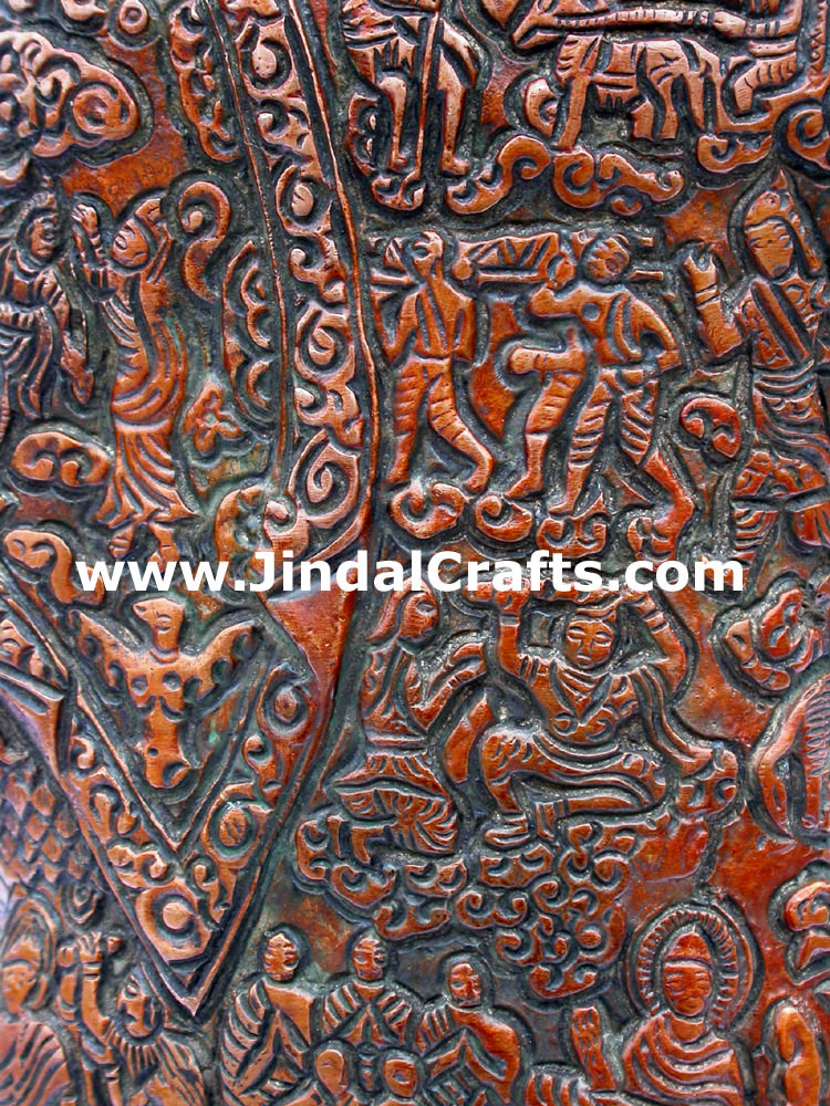 Brass Buddhist Sculpture India Carving Art