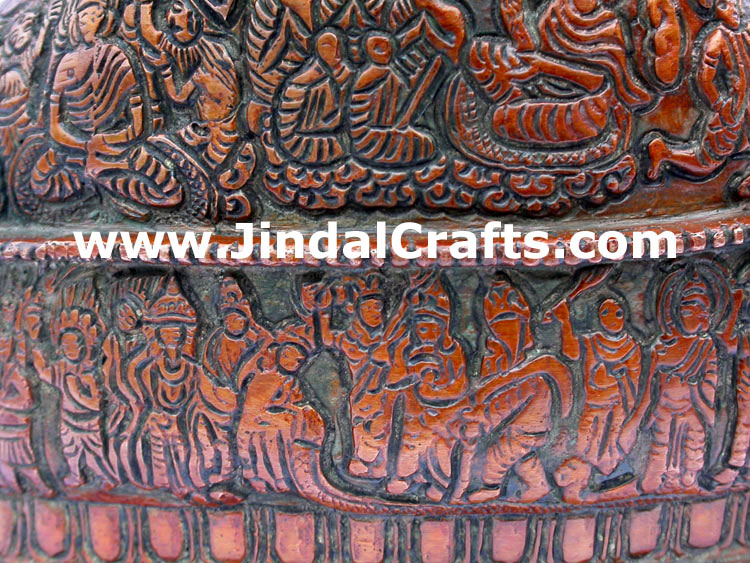 Brass Buddhist Sculpture India Carving Art