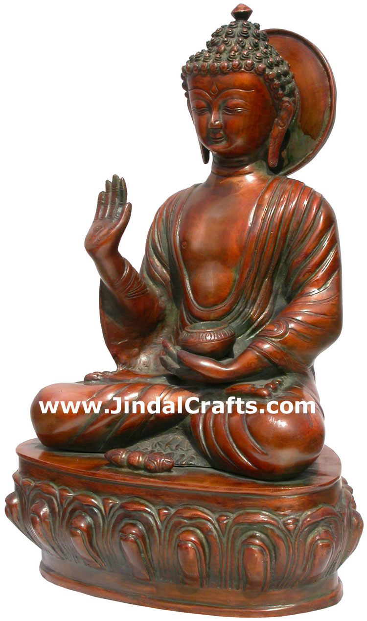 Brass Made Gautam Buddha India Sculpture Siddhartha Art
