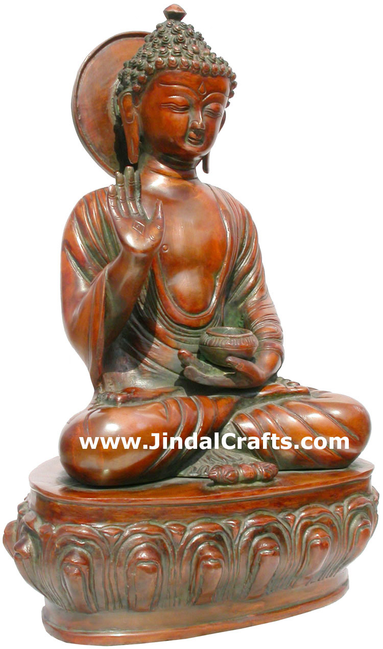 Brass Made Gautam Buddha India Sculpture Siddhartha Art