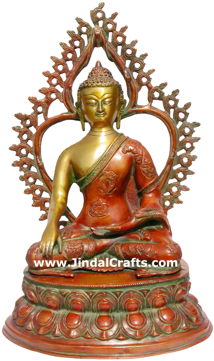 Brass Made Gautam Buddha India Sculpture Art