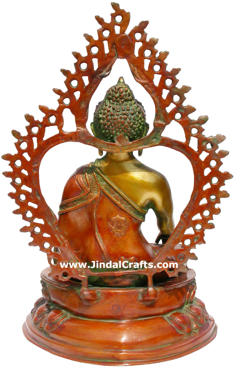 Brass Made Gautam Buddha India Sculpture Art