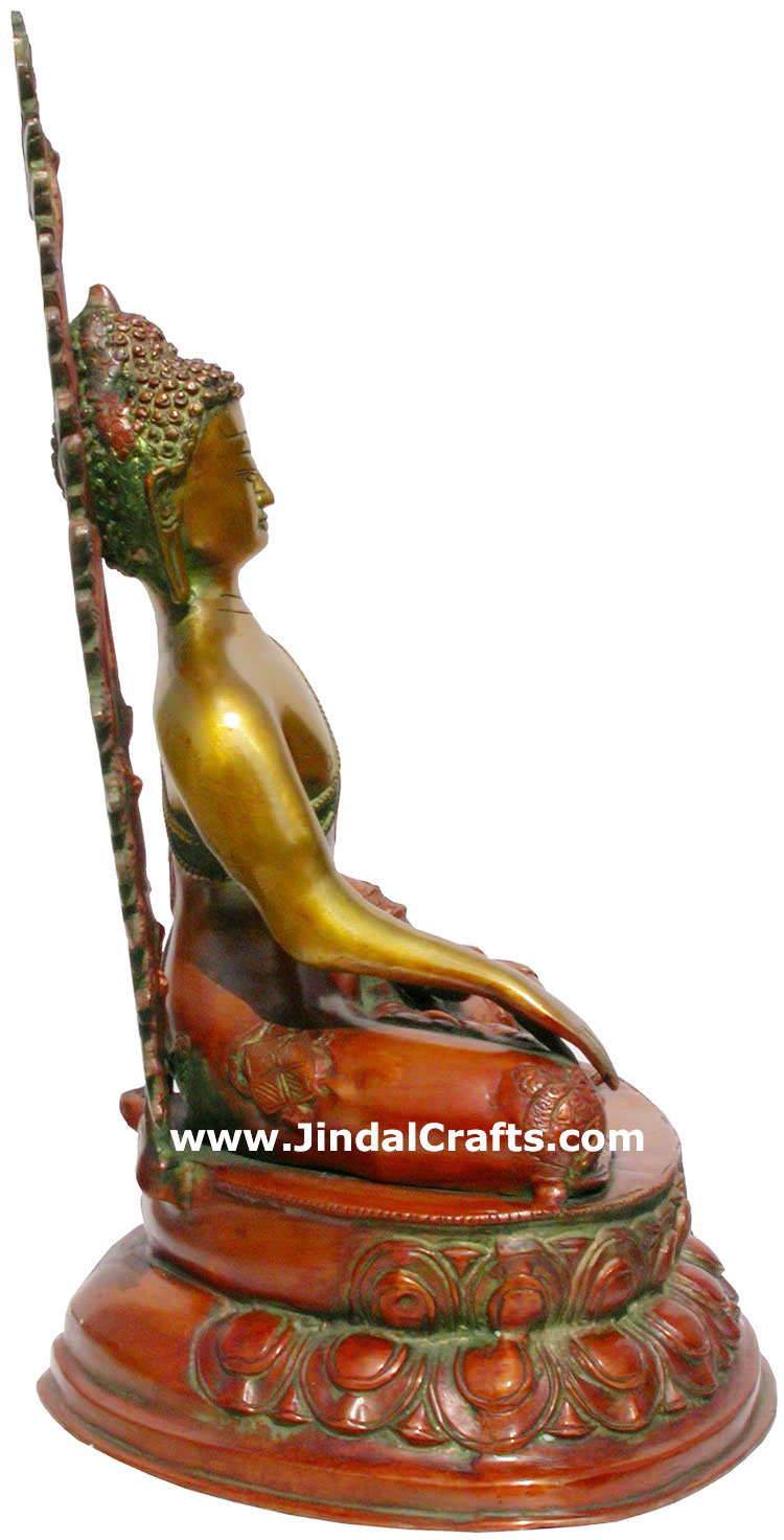 Brass Made Gautam Buddha India Sculpture Art
