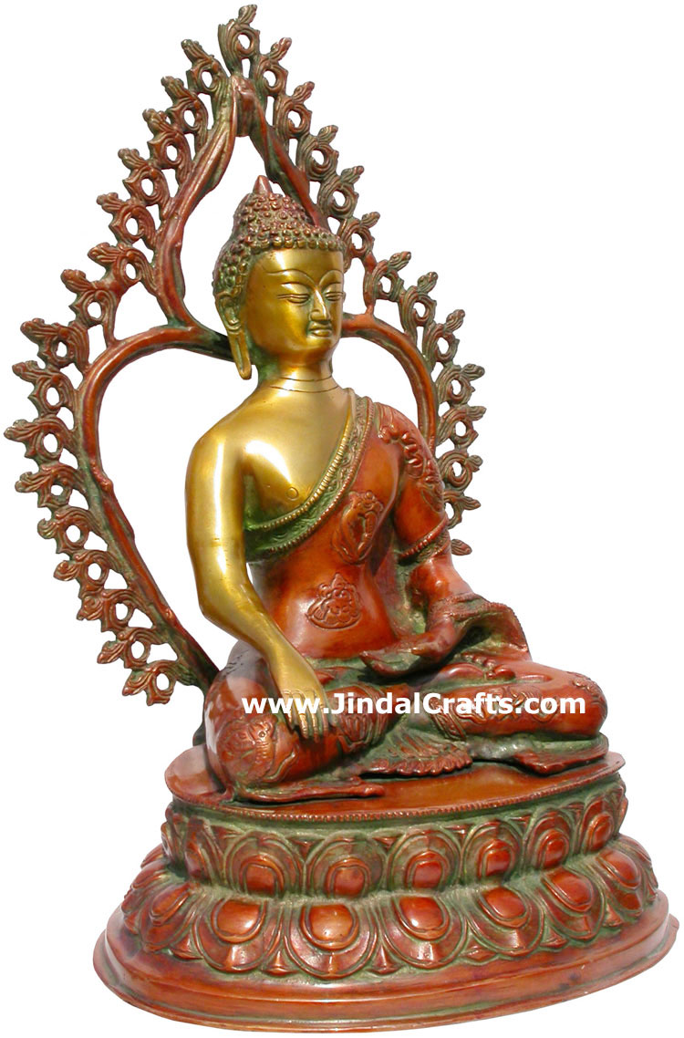 Brass Made Gautam Buddha India Sculpture Art