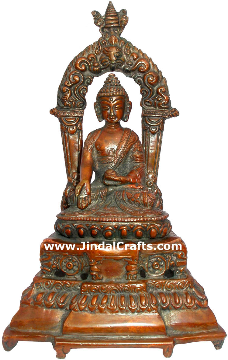 Brass Made Gautam Buddha India Sculpture Art