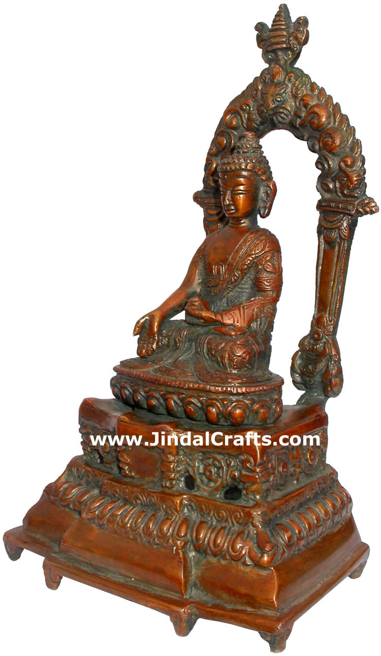 Brass Made Gautam Buddha India Sculpture Art
