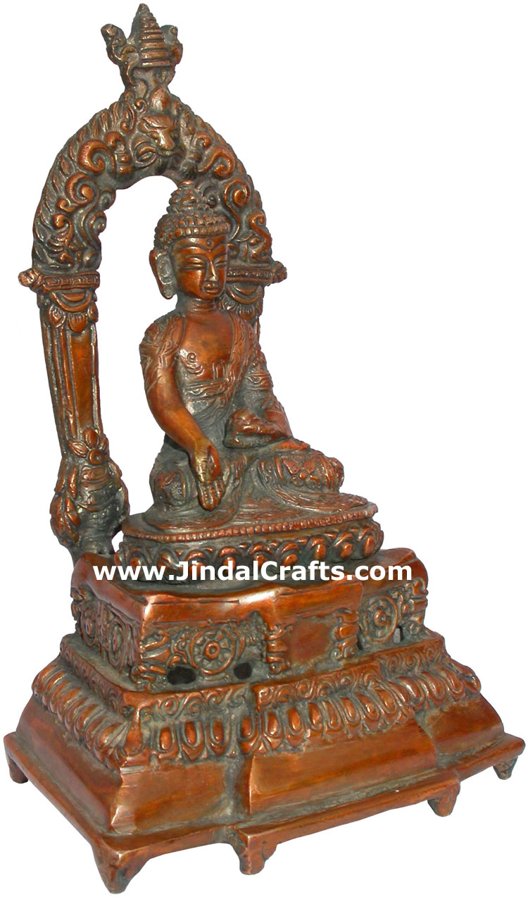 Brass Made Gautam Buddha India Sculpture Art
