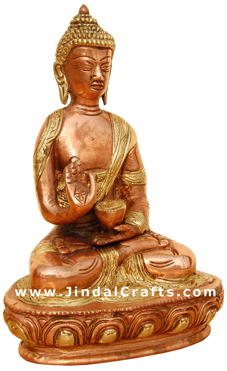 Brass Made Buddha Sculpture - Buddhism Artifacts India