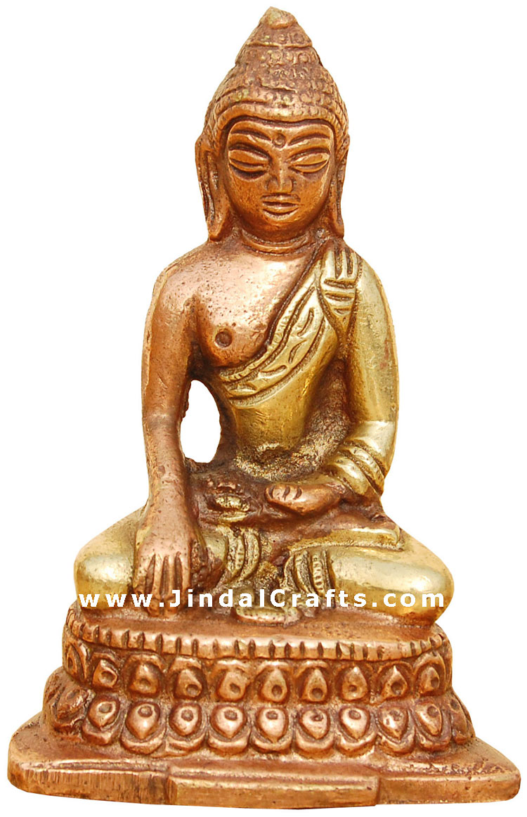 Brass Buddha Figure - Buddhism Artifact from India