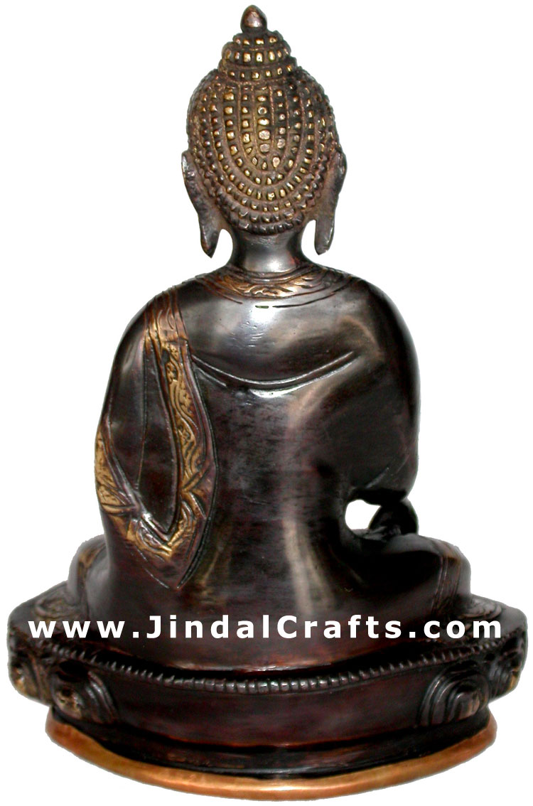 Antique Buddha Statue Handmade Buddhism Artifact India