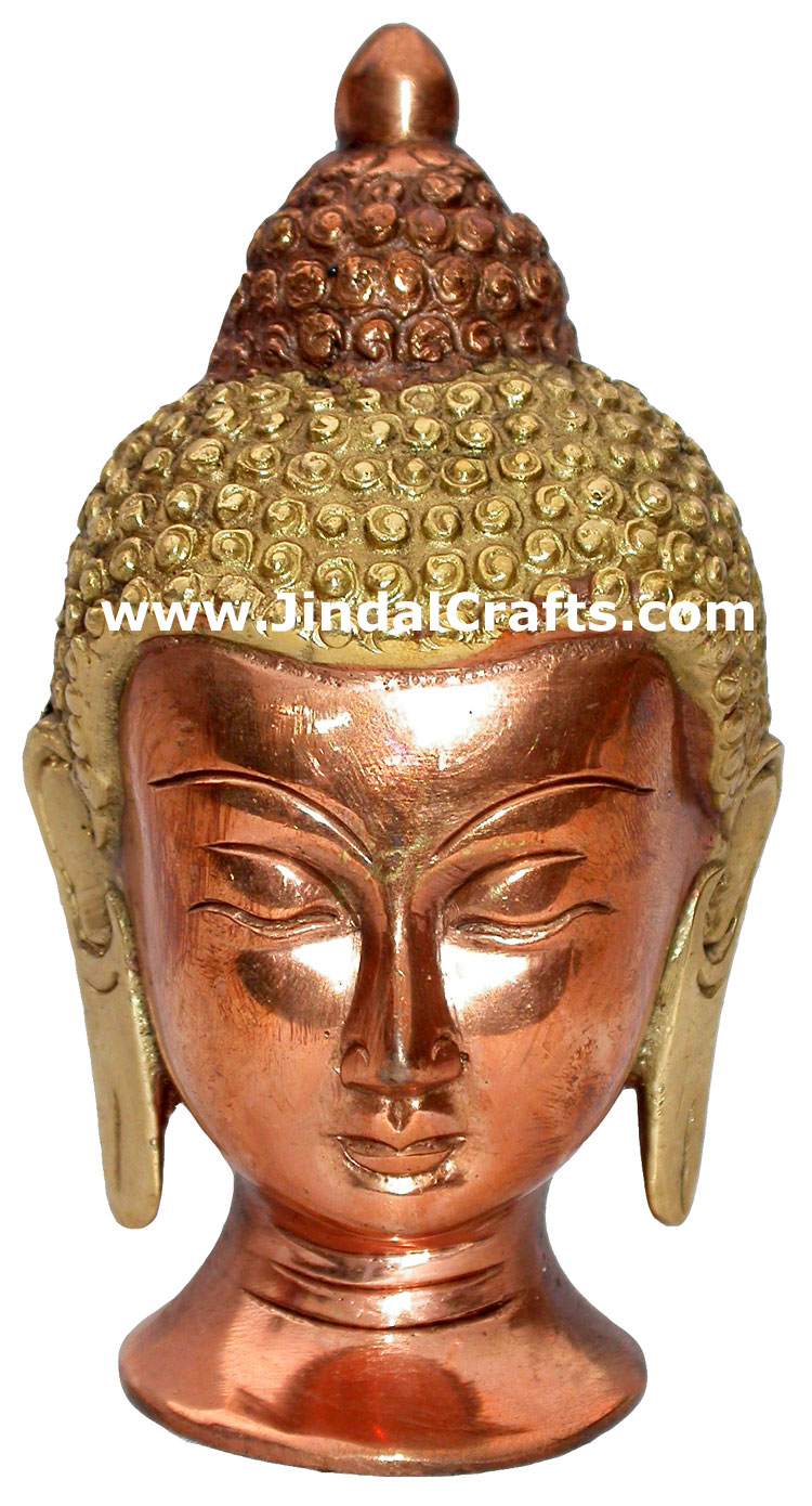 Buddha Head Metal Statue Figures Hand Crafts Artifacts