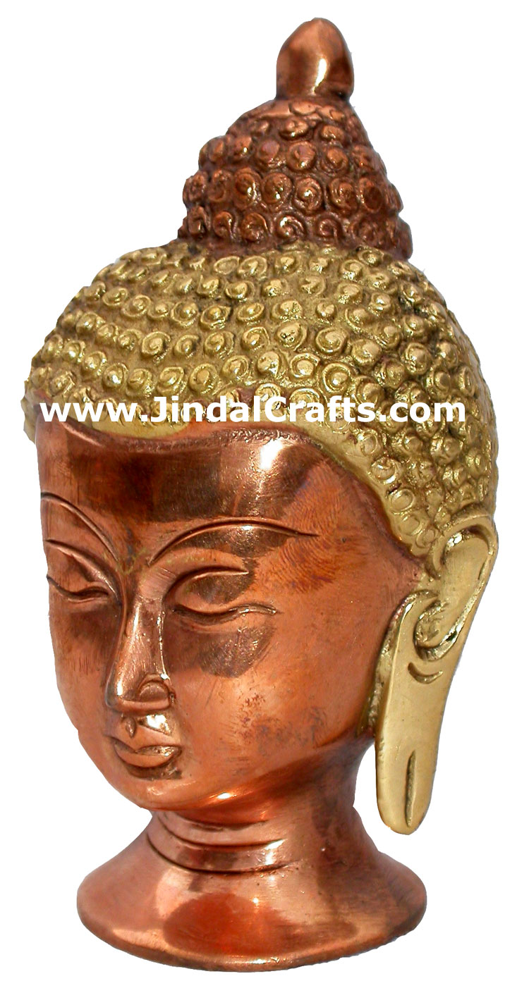 Buddha Head Metal Statue Figures Hand Crafts Artifacts