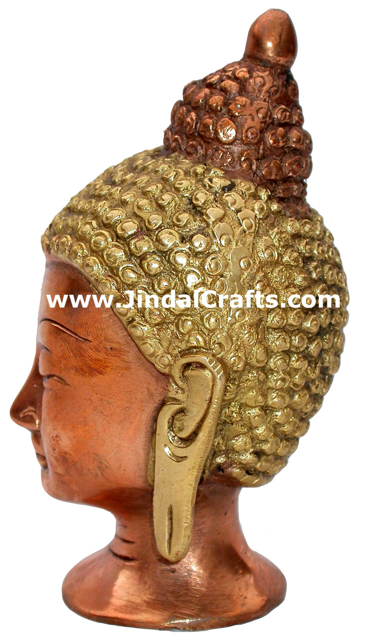 Buddha Head Metal Statue Figures Hand Crafts Artifacts