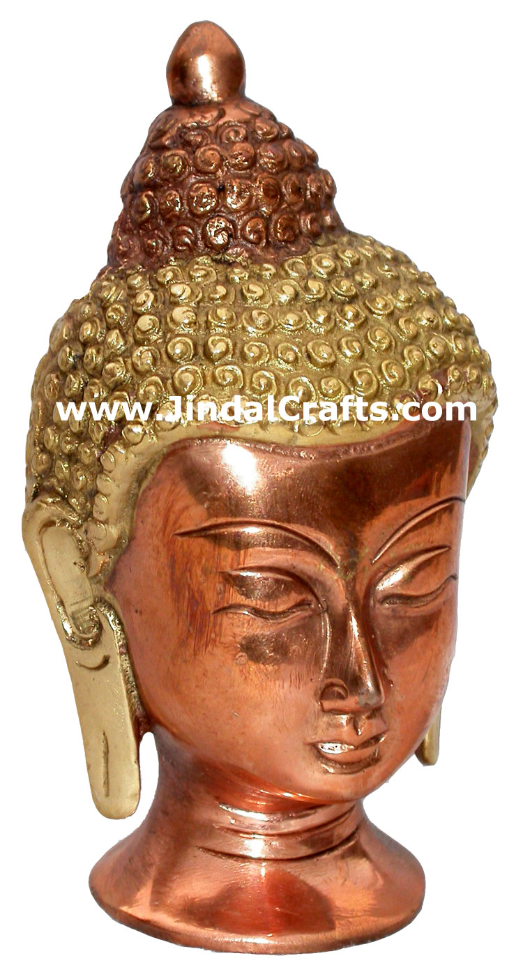 Buddha Head Metal Statue Figures Hand Crafts Artifacts