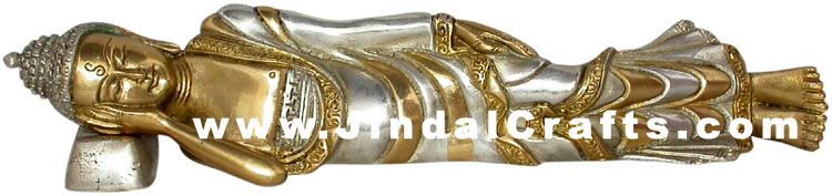 Reclining Buddha Tibetan Indian Staute Buddhism Art