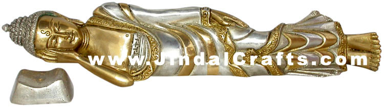 Reclining Buddha Tibetan Indian Staute Buddhism Art