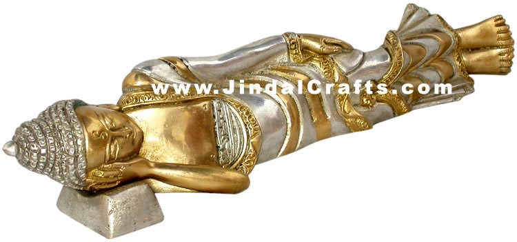 Reclining Buddha Tibetan Indian Staute Buddhism Art