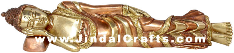 Reclining Buddha Tibetan Indian Staute Buddhism Art