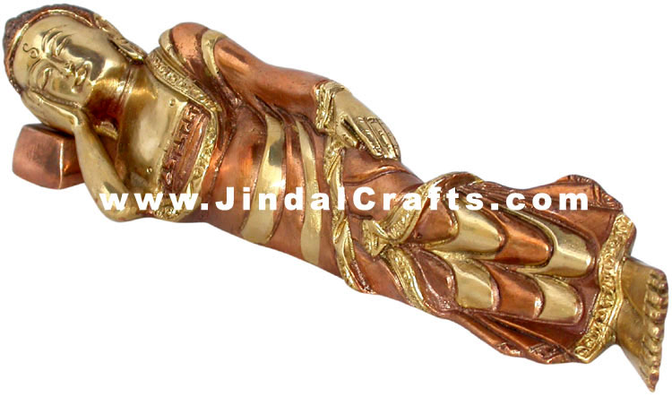 Reclining Buddha Tibetan Indian Staute Buddhism Art