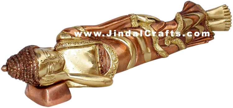 Reclining Buddha Tibetan Indian Staute Buddhism Art
