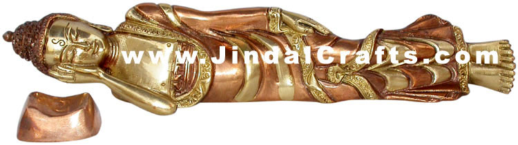 Reclining Buddha Tibetan Indian Staute Buddhism Art