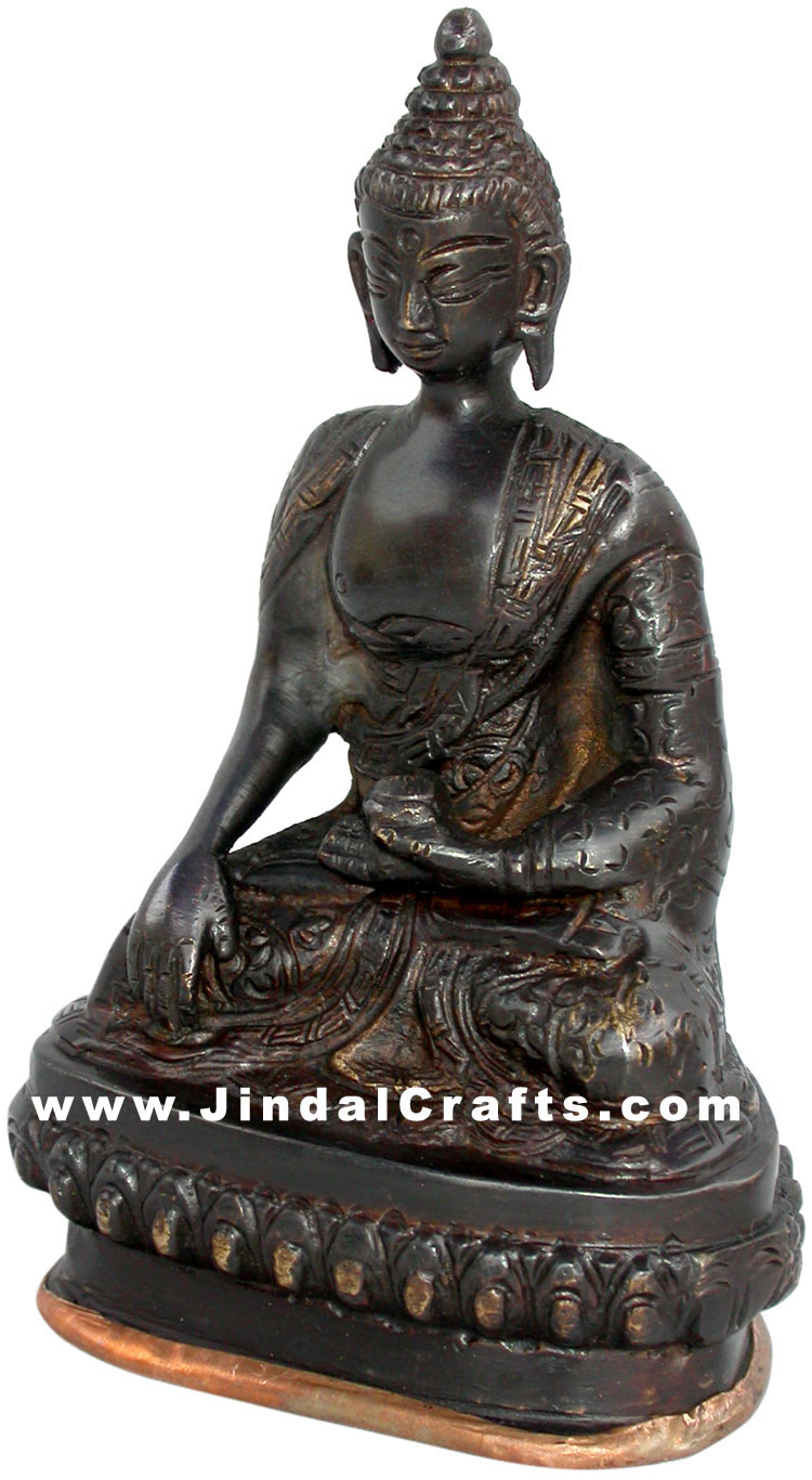 Antique Buddha Sculpture Buddhism Religious Bronze Idol