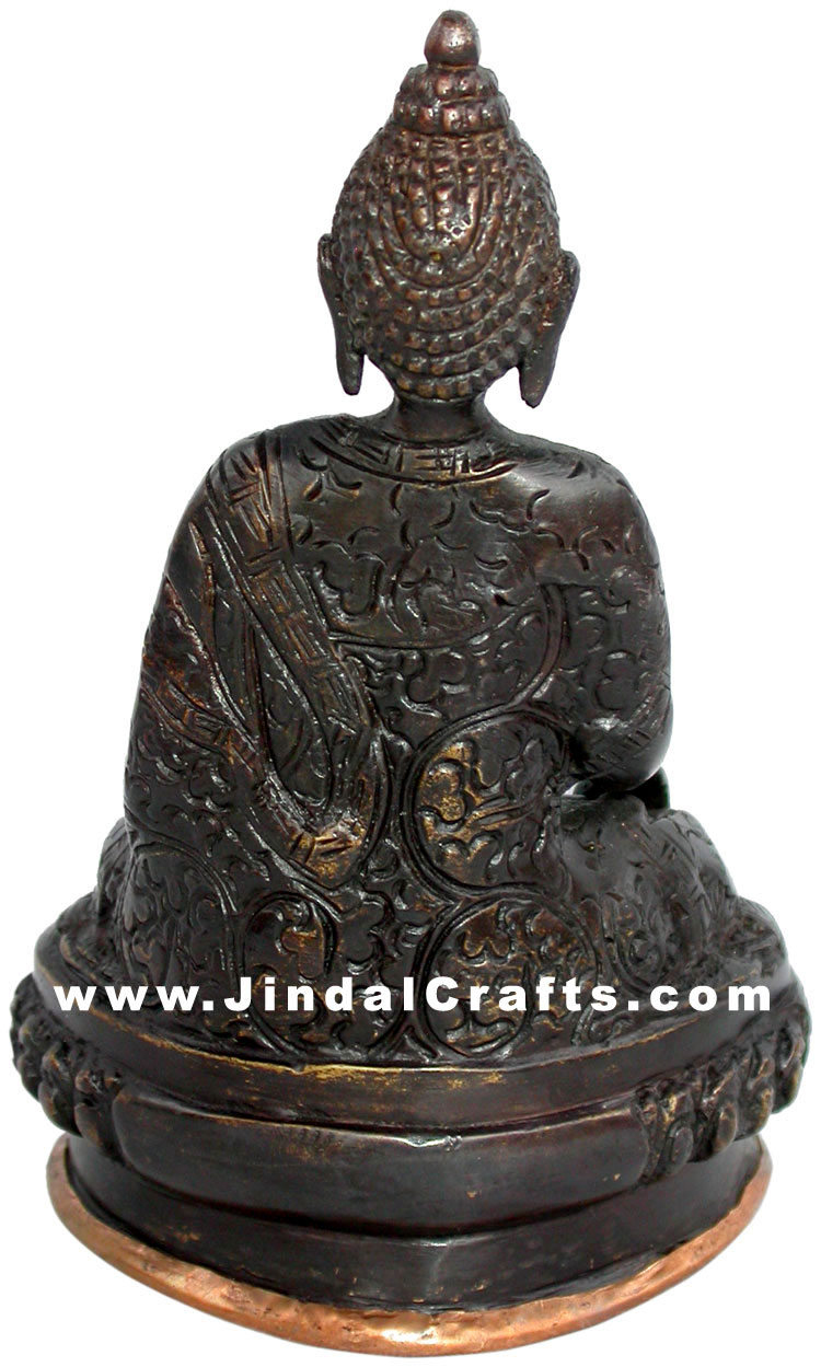 Antique Buddha Sculpture Buddhism Religious Bronze Idol