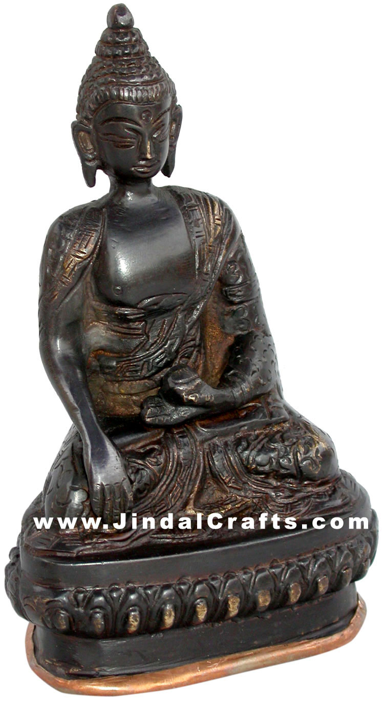 Antique Buddha Sculpture Buddhism Religious Bronze Idol