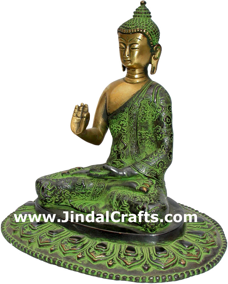 Antique Finish Buddha Siddhartha Statue Figure Tiebtan Sculpture from India Idol