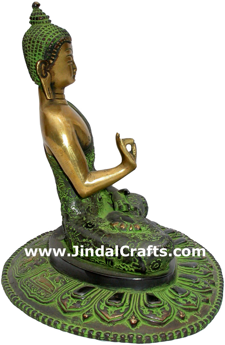 Antique Finish Buddha Siddhartha Statue Figure Tiebtan Sculpture from India Idol