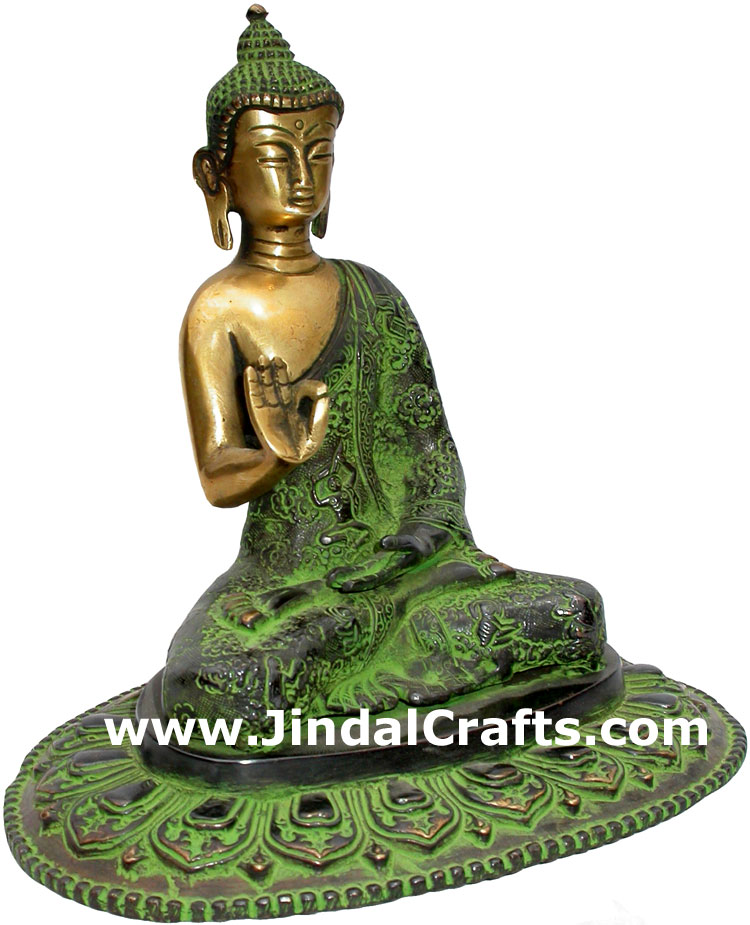 Antique Finish Buddha Siddhartha Statue Figure Tiebtan Sculpture from India Idol