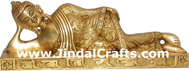 Resting Buddha Budha Tibetan Religious Statues Figures India Handicrafts Crafts