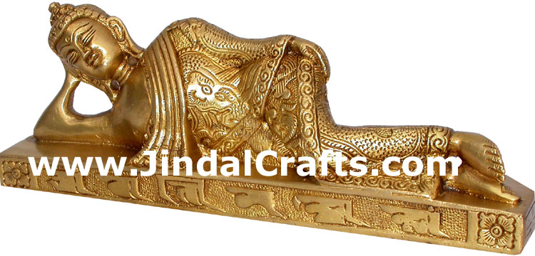 Resting Buddha Budha Tibetan Religious Statues Figures India Handicrafts Crafts