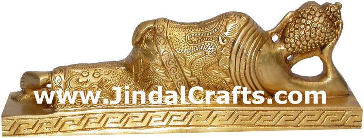 Resting Buddha Budha Tibetan Religious Statues Figures India Handicrafts Crafts