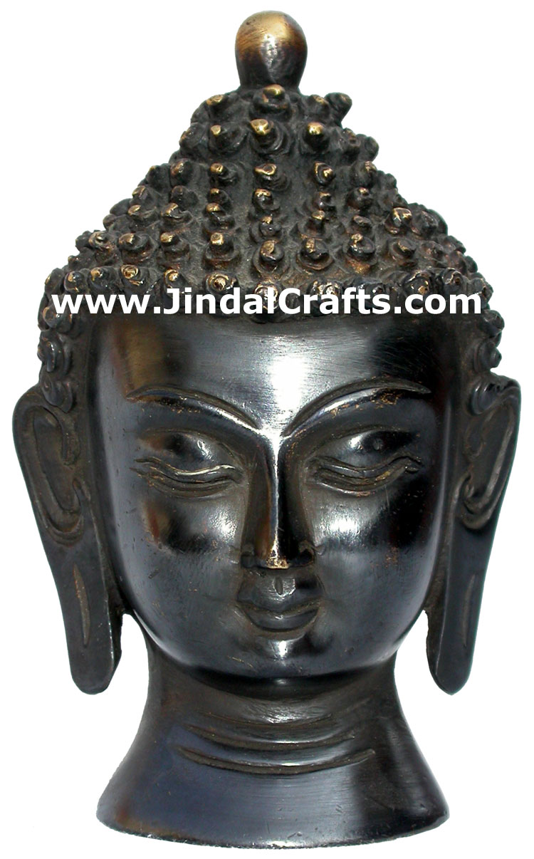 Antique Finish Buddha Head Buddhist Statues Arts India