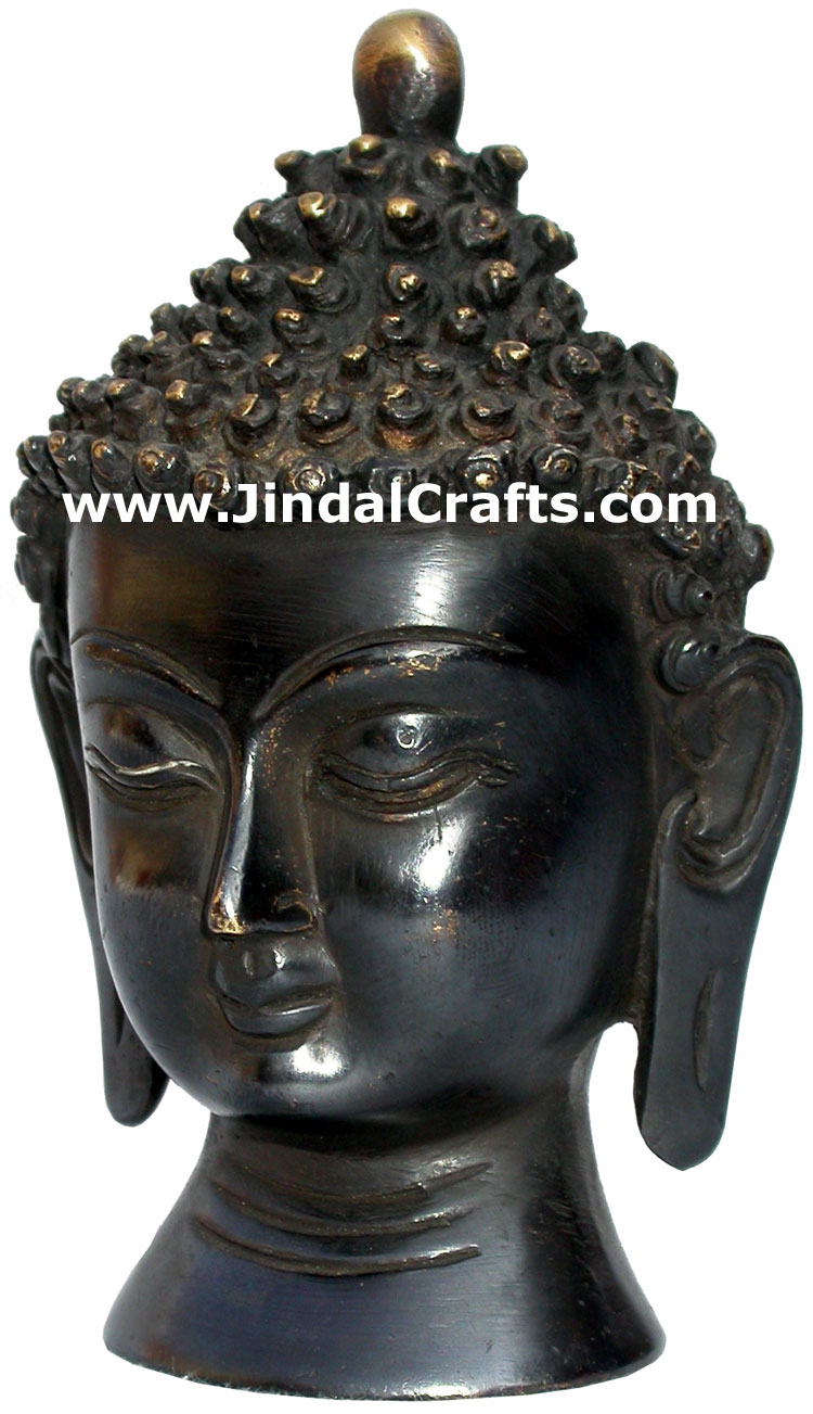 Antique Finish Buddha Head Buddhist Statues Arts India