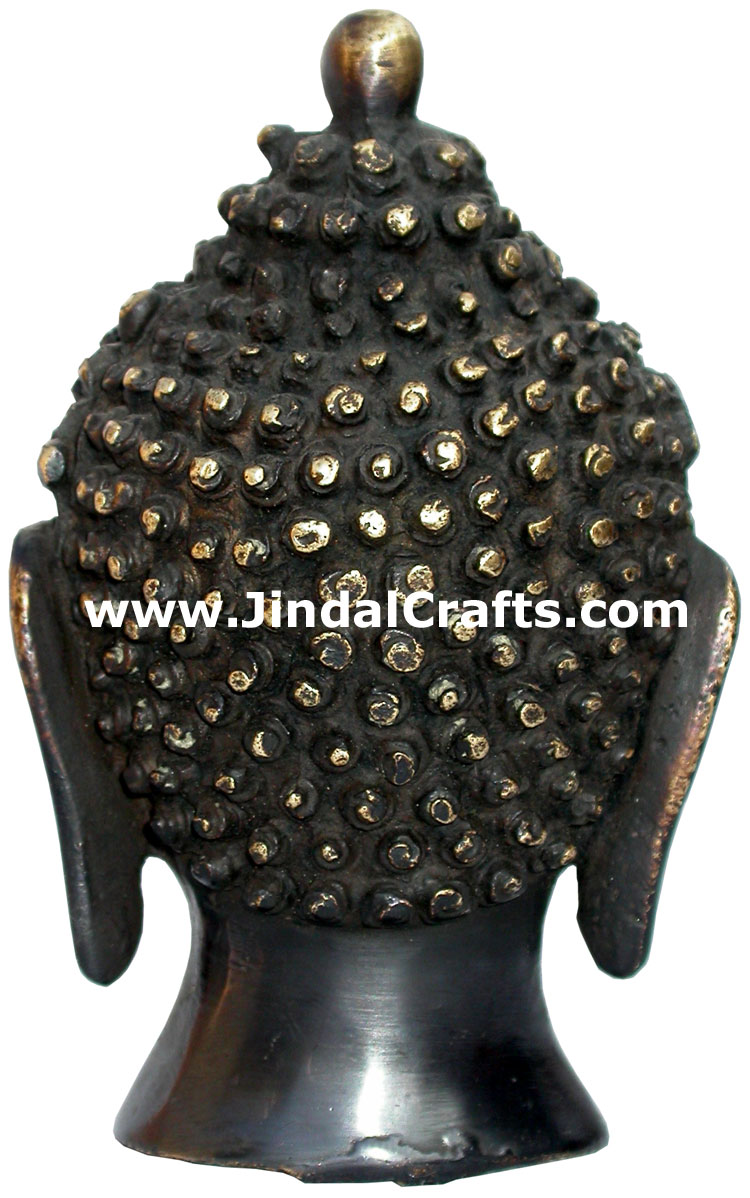Antique Finish Buddha Head Buddhist Statues Arts India