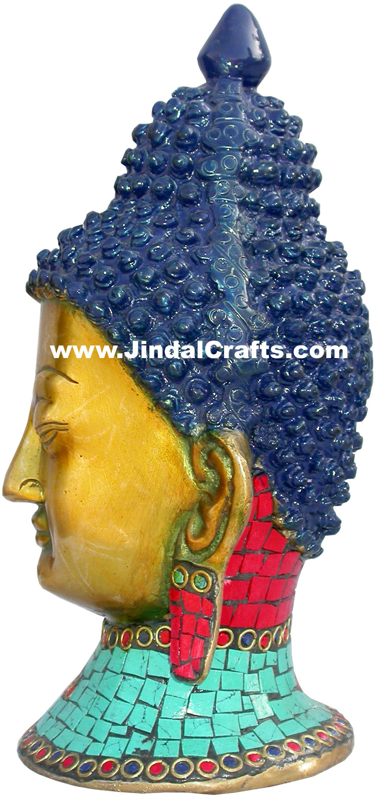 Handmade Brass Statue of Buddha Head India Brassware Handicrafts Arts Craft Idol