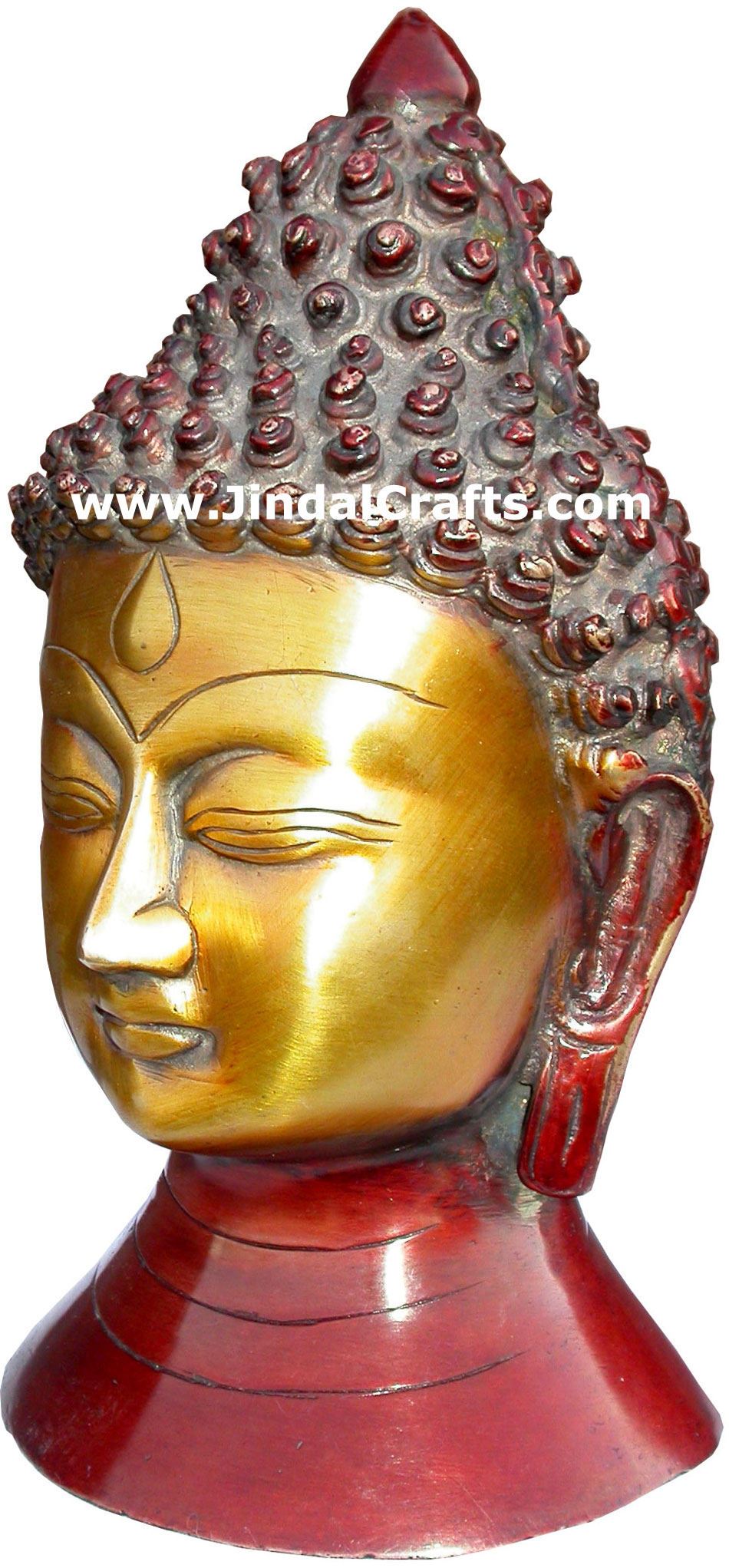 Buddha Head - Hand Carved Indian Art Craft Handicraft Home Decor Brass Figurine