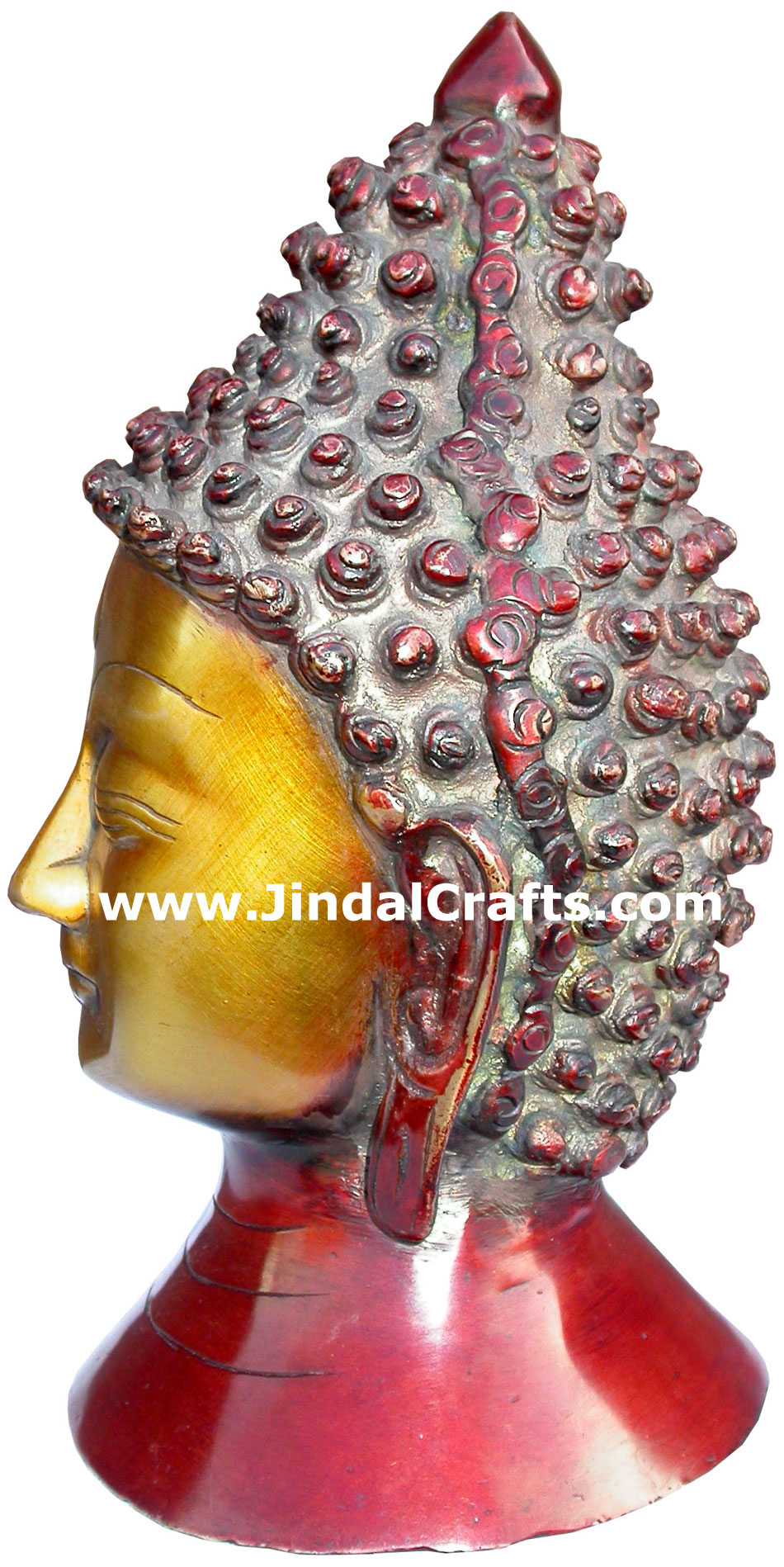 Buddha Head - Hand Carved Indian Art Craft Handicraft Home Decor Brass Figurine