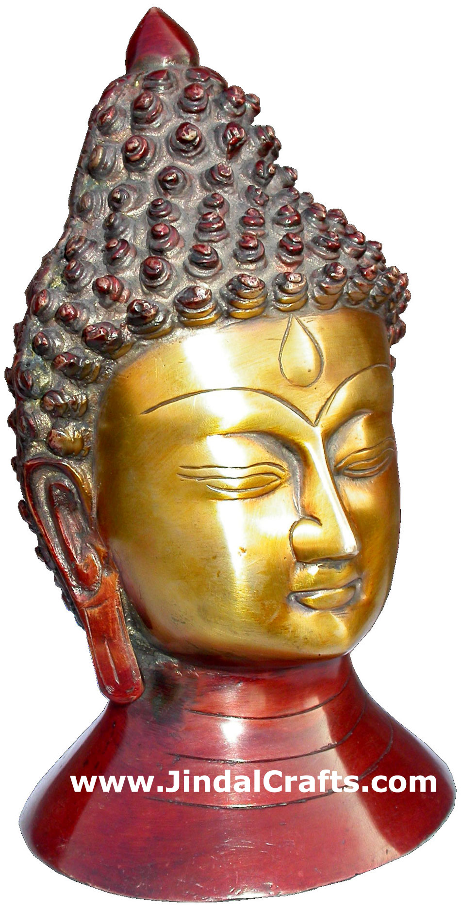Buddha Head - Hand Carved Indian Art Craft Handicraft Home Decor Brass Figurine