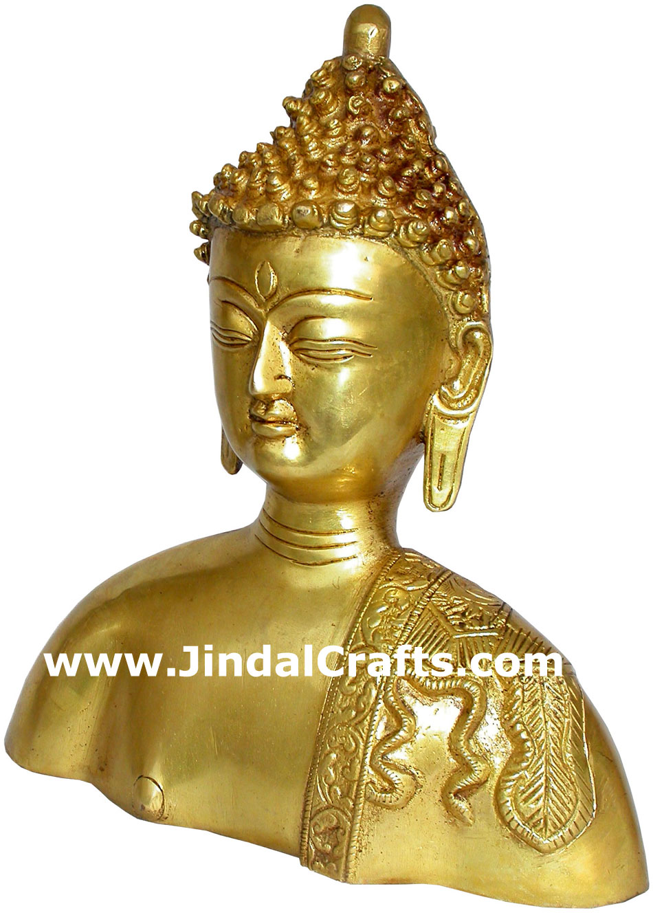 Buddha Bust - Hand Carved Indian Art Craft Handicraft Home Decor Brass Figurine