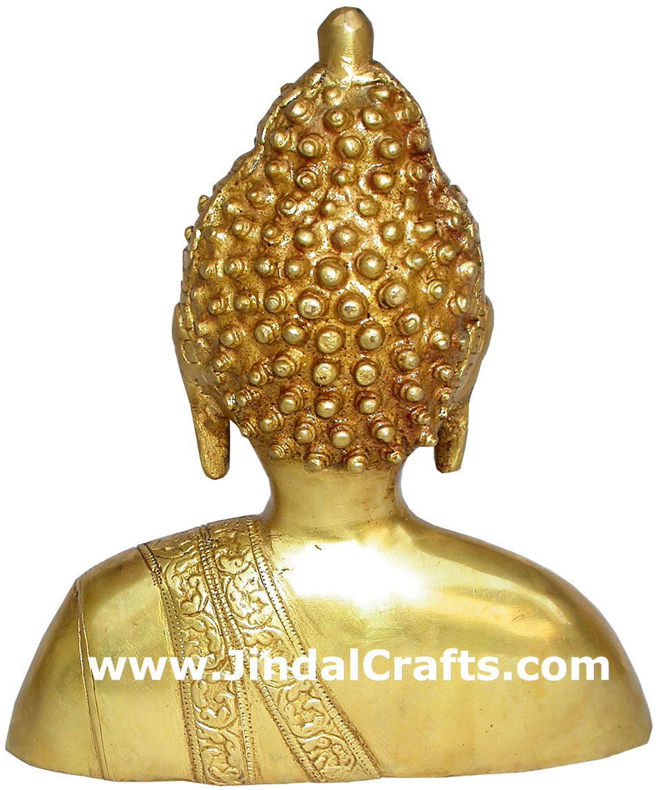 Buddha Bust - Hand Carved Indian Art Craft Handicraft Home Decor Brass Figurine