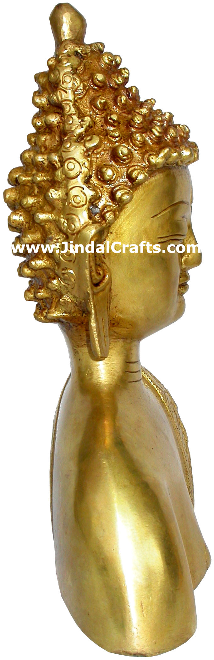 Buddha Bust - Hand Carved Indian Art Craft Handicraft Home Decor Brass Figurine