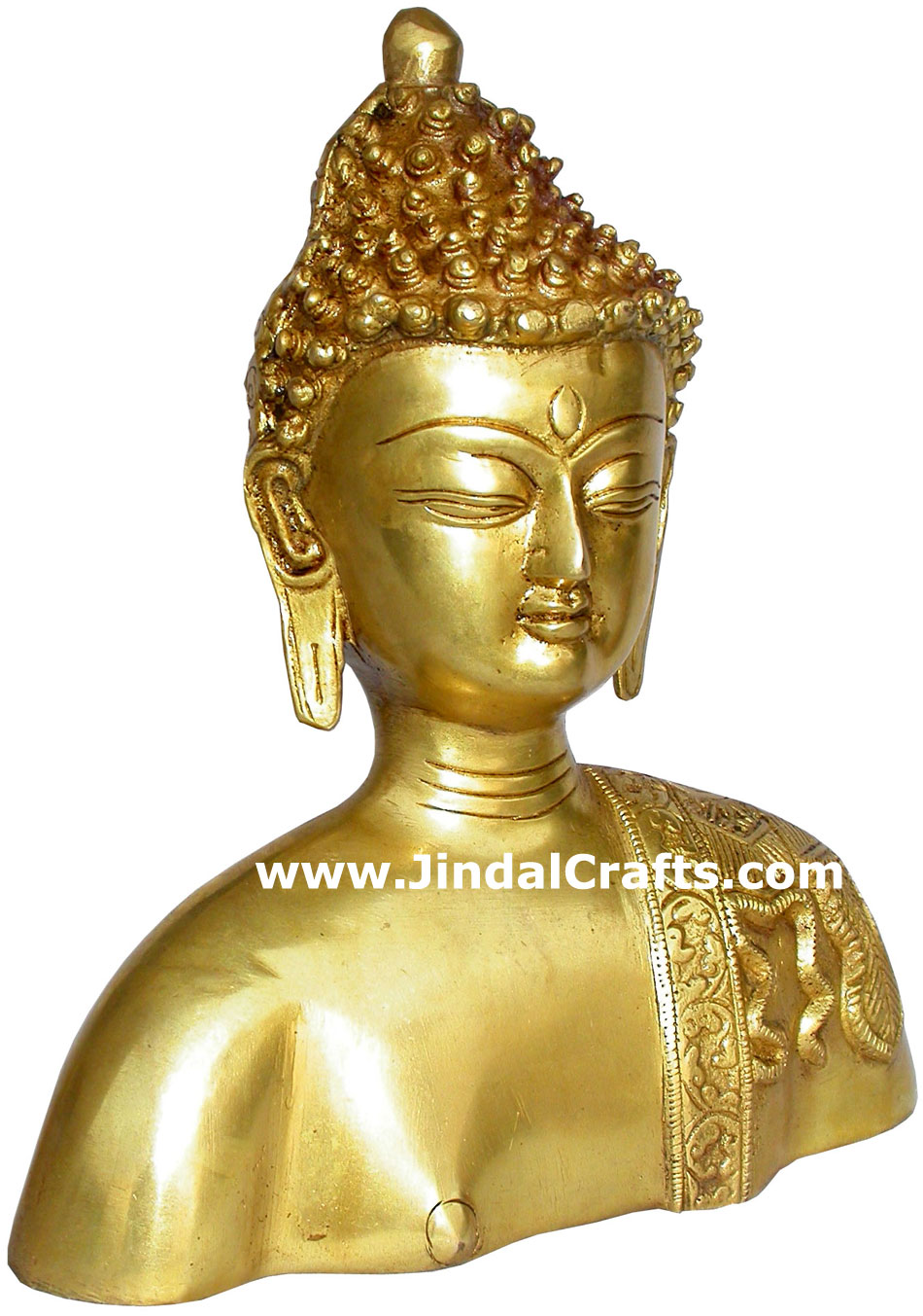 Buddha Bust - Hand Carved Indian Art Craft Handicraft Home Decor Brass Figurine
