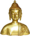 Buddha Bust - Hand Carved Indian Art Craft Handicraft Home Decor Brass Figurine