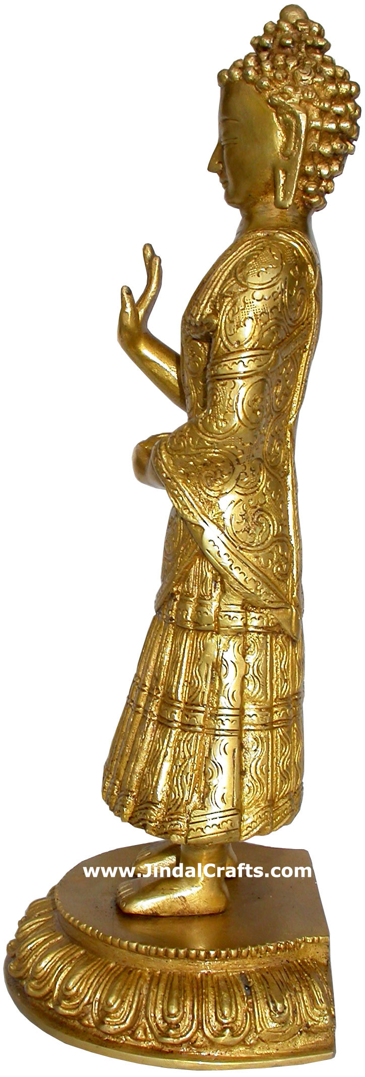 Buddha - Hand Carved Indian Art Craft Handicraft Home Decor Brass Figurine
